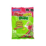 Bom Bom Bum - Sabor Cereza Limón - Chupeta rellena de chicle - 24 Unidades Neto 480 g
