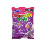 Bom Bom Bum - Sabor Uva Fresa - Chupeta rellena de chicle - 24 Unidades Neto 480 g