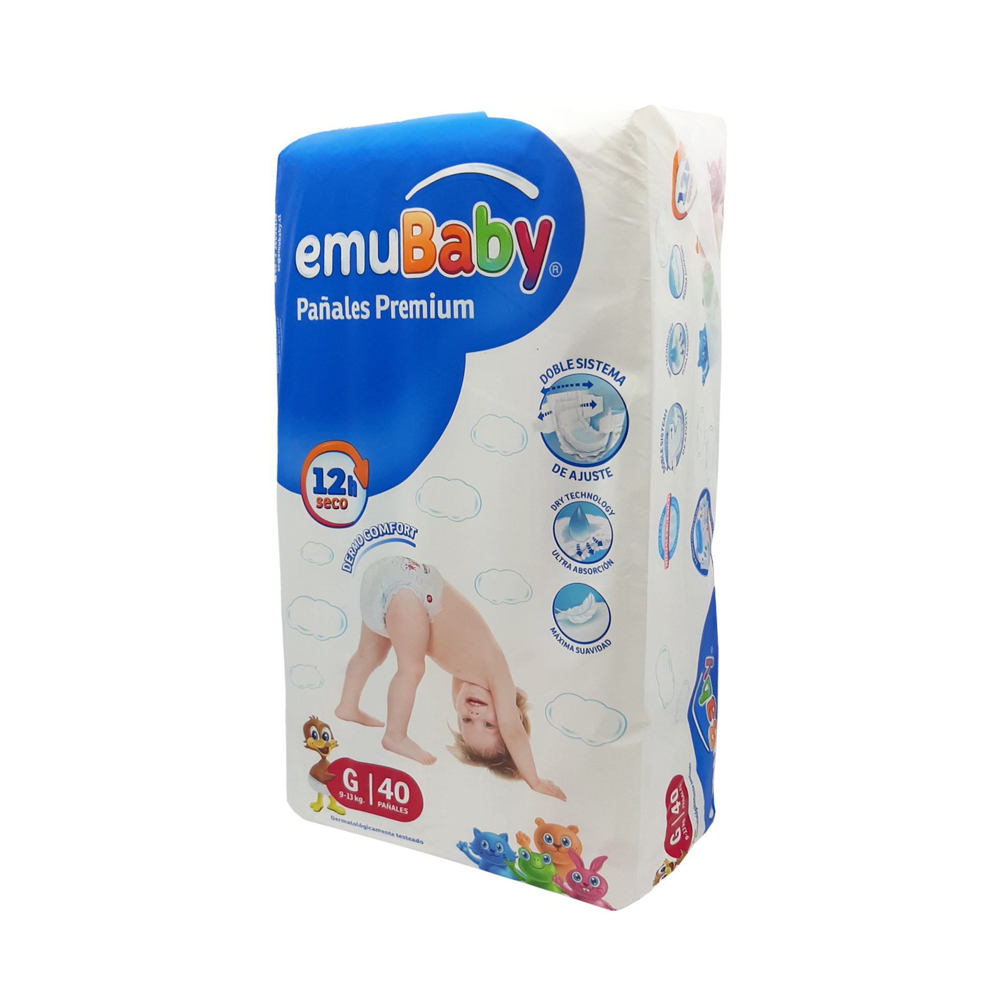 Evolucionar Preparación horno Emubaby - Pañales Premium - G 9 - 13 kg 40 pañales - Importadora R&R